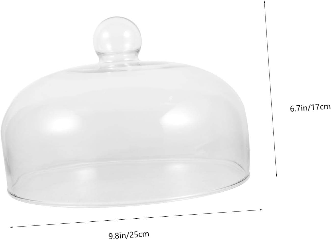 Food-Grade Glass Cake Dome Cover Lid 10-Inch Dessert Display Dome Dust-Proof Cake Protector for Parties and Events