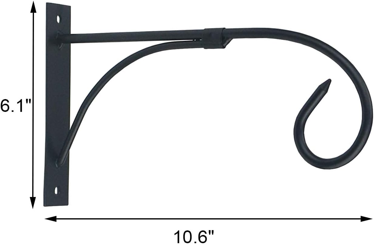Tinsow Plant Bracket Iron Wall Hooks Straight Downcurled Hanging for Wind Chimes, Flower Baskets, Decorative Plants, Lantern, Wind Spinners, Bird Feeders, Indoor or Outdoor Decoration