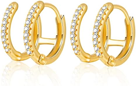 Gold Hoops Earrings for Women Girls,14k Gold Plated Jewellery Gifts for Girlfriend Sister Daughter
