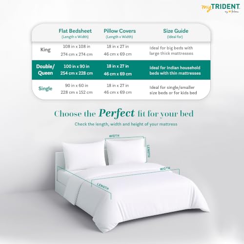 Image of Mytrident Bedsheet for Double Bed Queen Size |90 Inches x 100 Inches | Meadow Brown