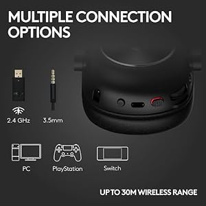 Logitech G PRO X 2 Lightspeed Wireless Gaming Headset - Black | Bluetooth/USB/3.5mm Aux for PC, Detachable Boom Mic, DTS:X 2.0—7.1 Surround, 50mm Graphene Drivers — photo 5 of 6
