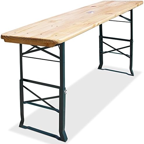 Deuba Tavolo da Birreria Alto da Bar Stile Oktoberfest Pieghevole Legno 170cm Altezza