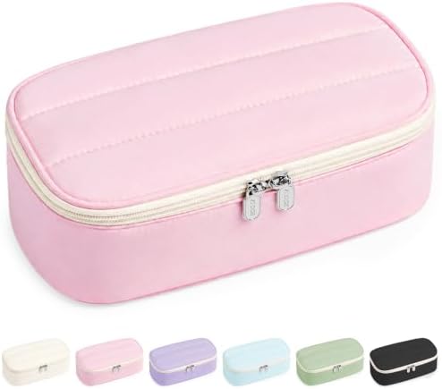 Sooez Cute Pencil Case, Soft Puffers Pencil Pouch, Large Pen Pencil Bag
