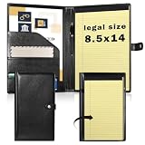 1Pack Legal Size Portfolio Padfolio PU Leather with 8.5 x 14 inch Tearable Legal Pad Holder...
