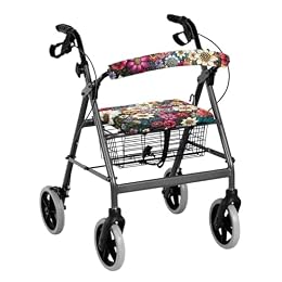 Vanideaoty Mandala Flowers Rollator Walker Seat Back Covers Holiday Accessories for Rollator Fits Most Standard Sized Rollator Accessories Soft Breathable