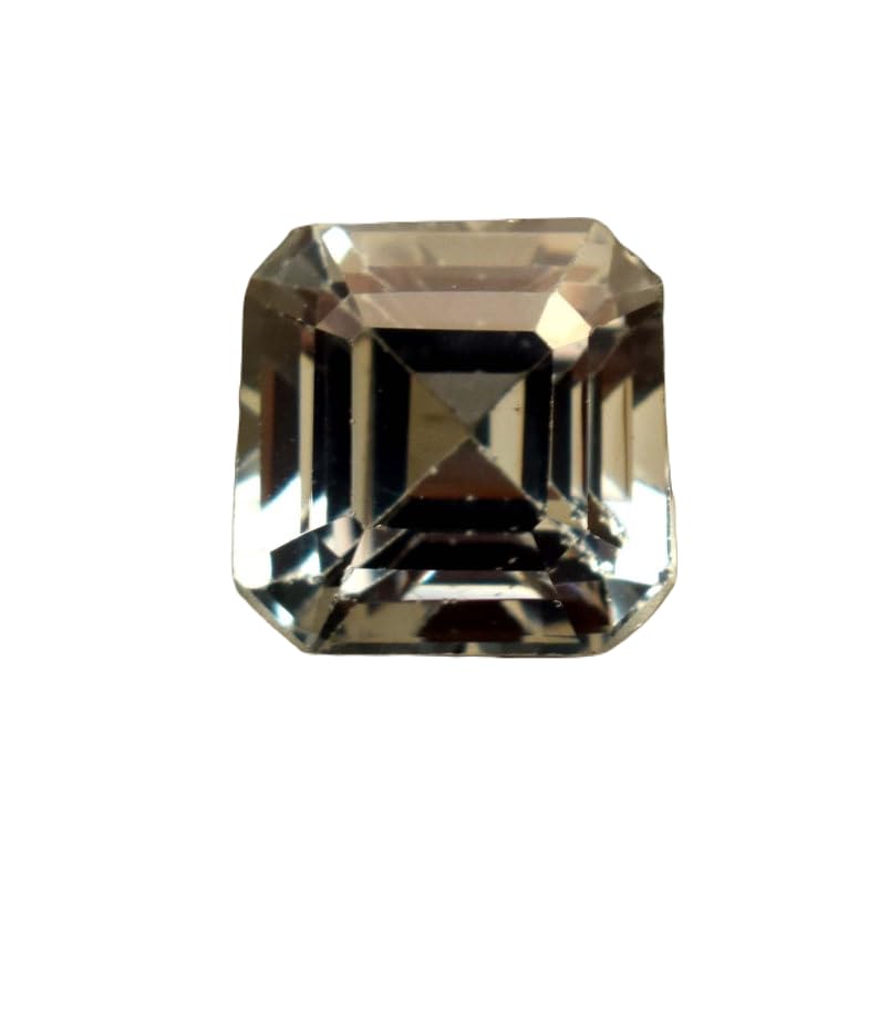 Aigue-marine naturelle haut de gamme taillée en émeraude 9x9x6mm de pureté remarquable