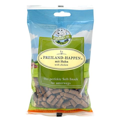 Bellfor Welpenfutter Set für Kleine Rassen Freiland-Schmaus Junior 2,5 kg Freiland-Happen 200g und Immun Pulver Junior 50g versorgt Welpen mit wichtigen Aminosäuren sowie zahlreichen Mikronährstoffen