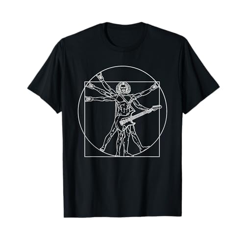 Guitarra Eléctrica Da Vinci Vitruvian Man Guitarrista Guitarrista Camiseta