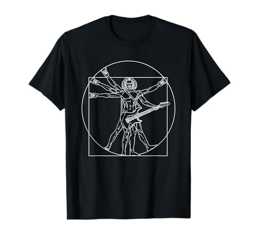 Guitarra Eléctrica Da Vinci Vitruvian Man Guitarrista Guitarrista Camiseta