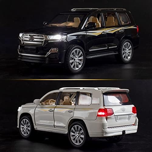 YBSM Diecast Car 1/32 For Toyota For Land-Cruiser Simulation Die Cast Sound And Light Pull Back Alloy Cars Model Boy Toys Gift (Color : Black)
