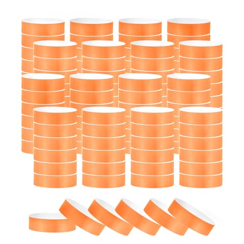 PATIKIL Pappersarmband för evenemang, 1200-pack neon party armband, färgade vattentäta konsertidentifiering armband handband för bar entré antagning fluorescerande orange