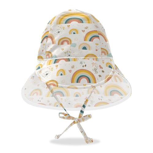 Cute Cartoon Rainbows Toddler Baby Beach Hat Boys Beach Bucket Hat Toddler Girl UV Protection Wide Brim Traveling Camping