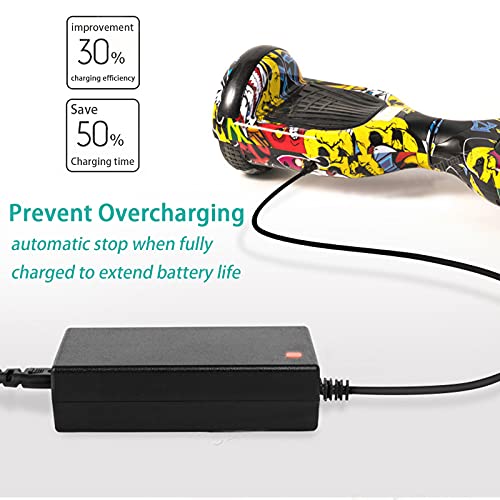 FONGKE Universele oplader, 42 V, 2 A, voor elektrische scooters, hoverboard, 3-polig, voor EU-stekker, hoverboard… - Afbeelding 4