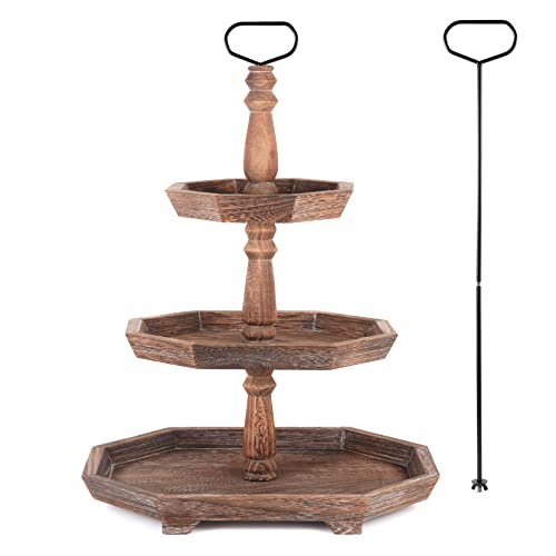 Tiered Serving Stand. 3 Tiered Tray, Rustic Farmhouse Tiered Tray