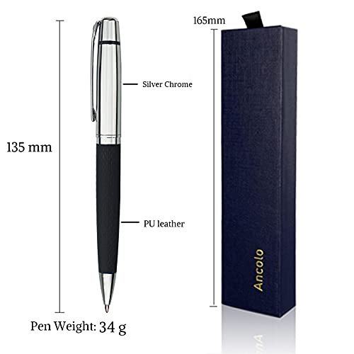 Ancolo Personalized Luxury Ballpoint Pen Writing Set- Stunning Luxury Pen With Pu Leather Fancy Pens Custom With Your Name Or Message, Gift Set For Office Business Men & Women Friends #TOP5