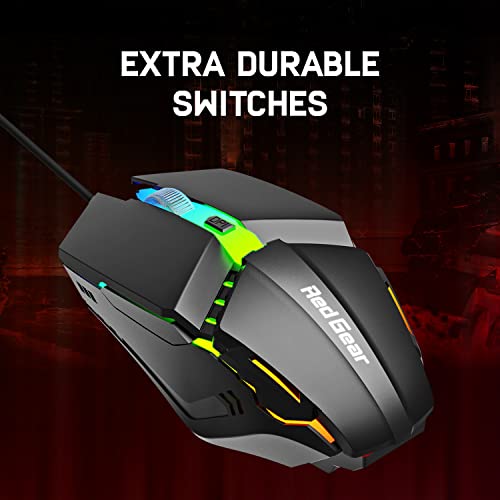 Redgear A-10 Wired Gaming Mouse with RGB LED, Lightweight and Durable Design, DPI Upto 2400, Compatible with Windows. - Image 3