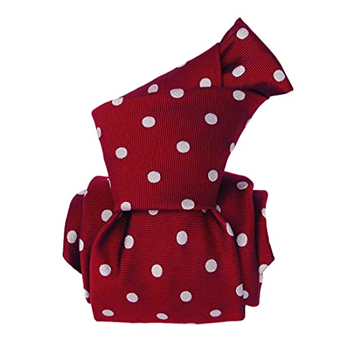 Cravate artisanale en soie rouge Segni Et Disegni motif pois