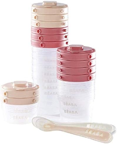 Beaba Set Of 12 Baby Food Storage Container 2 Silicone Spoons Stackable And Clippable Pots Beaba Set Of 12 Baby Food Storage Container 2 Silicone Spoons Stackable And Clippable Pots