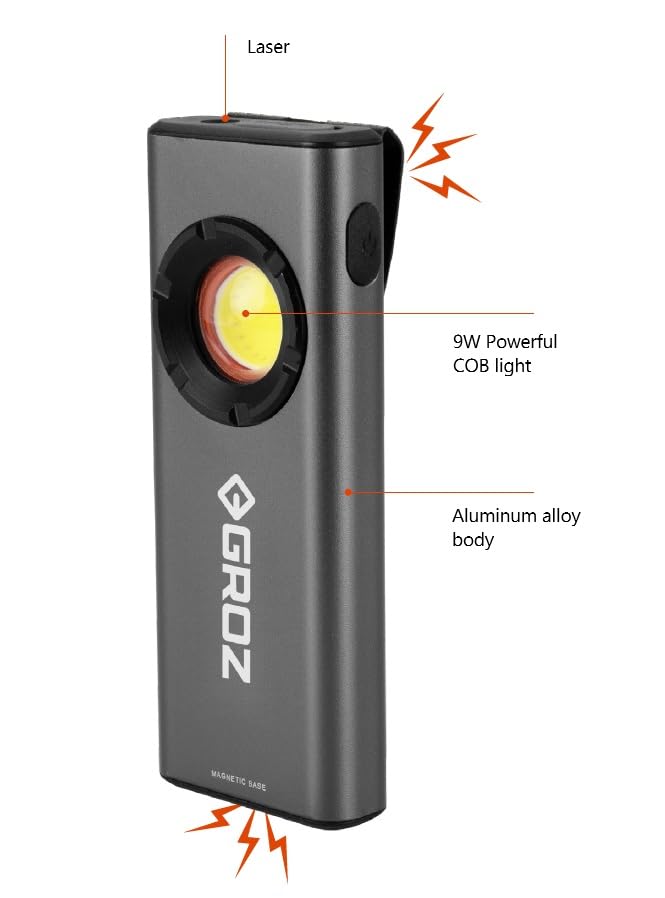 Amazon.com: Groz 1200 Lumen Rechargeable LED Flashlight, COB Work