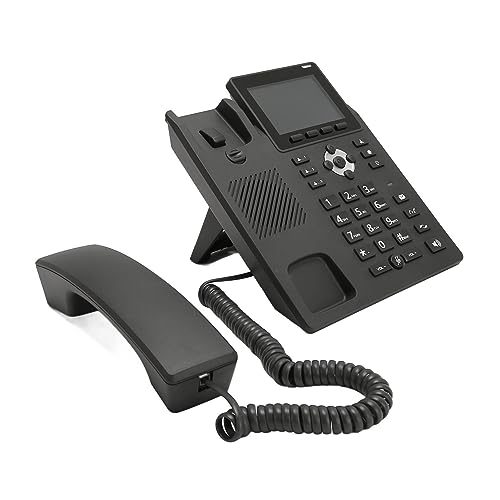 Telefono IP per Ufficio, Telefono VoIP PSTN con Display a Colori da 3,5, Doppia Porta RJ45 Gigabit Ethernet, Wi-Fi 2,4G/5G, PoE 802.3af, 8 Pulsanti Programmabili, Chiamate