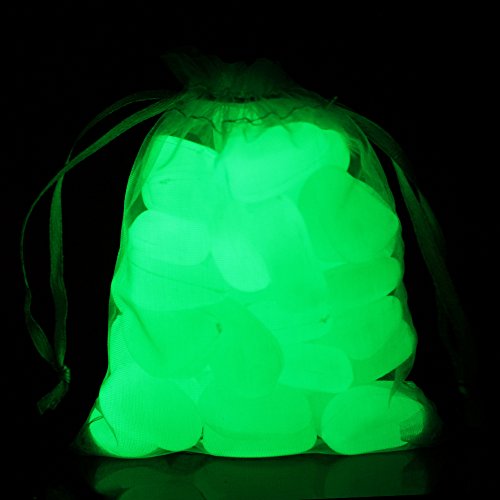 100Pcs Glow In The Dark Fish Tank Aquarium Rocks,Glow Stones,Fish Tank Gravel Rocks, Glowing Pebbles Luminous Stones For Outdoor Garden Gift Decoration, 305G/0.67Lbs, 4/5''-1 1/2'' (Green) #TOP5