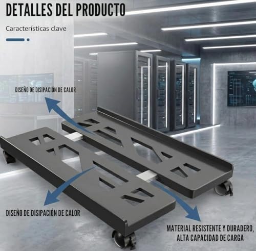 Miniatura 4 de Svupue Soporte Para Pc, Soporte Para Torre De Pc, De Escritorio Para Computadora, Ideal Para Gamers, Estudiantes Y Para El Hogar. Con 4 Ruedas, Color Negro.