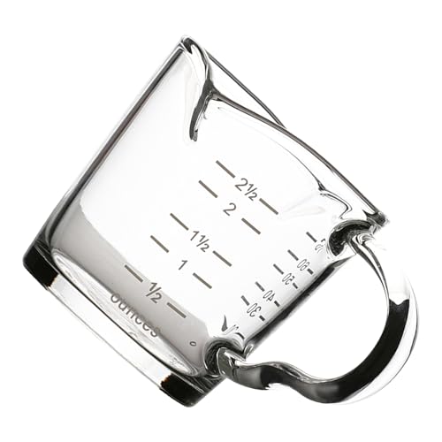 DIYEAH Bicchiere in Vetro Resistente al Calore con Doppio Beccuccio e Scala Graduata Misurino Espresso per Adatto per Casa Ufficio e Bar