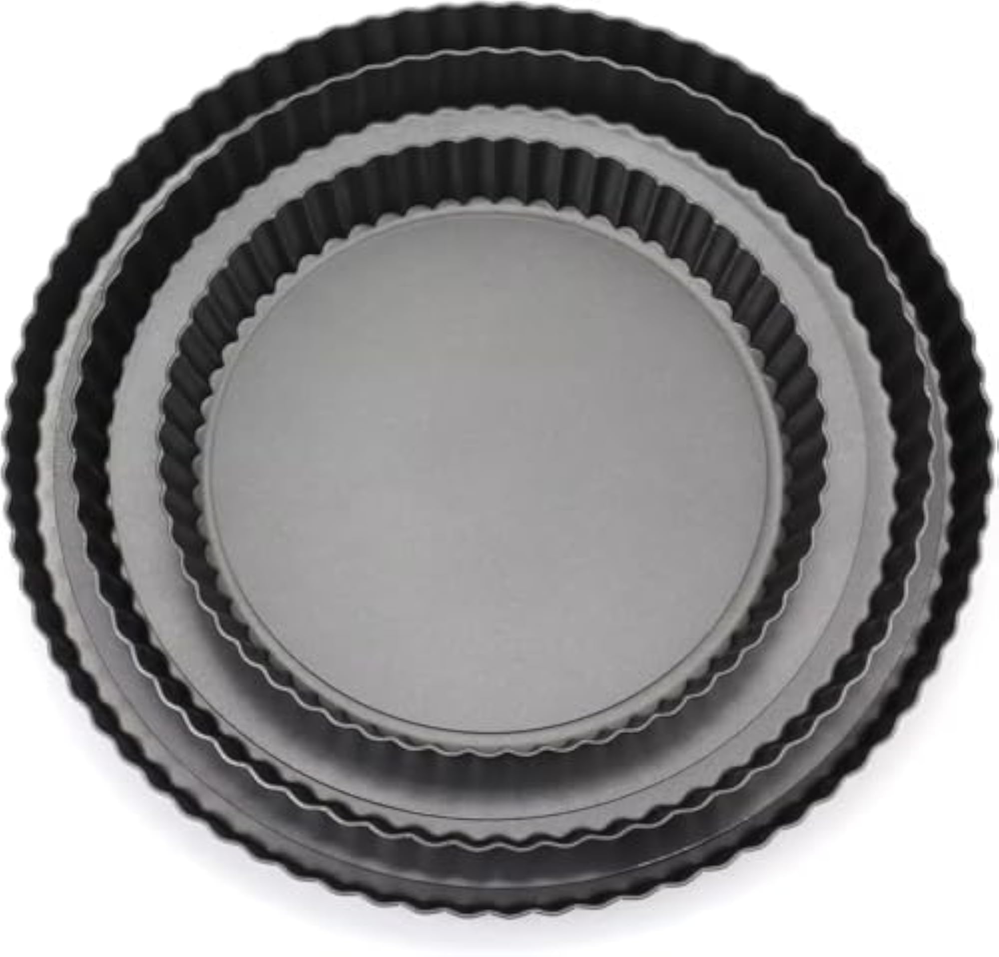 Tart Pie Pan Combo Set with Removable Bottom, 8, 9, 10 Inches