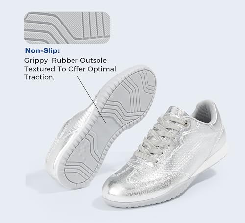 LUCKY STEP Women's Fashion Tennis Sneakers Casual Low Top Retro Lace-up Stylish Travel Lifestyle Trendy Walking Shoes4