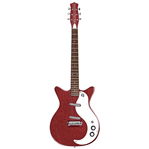 Danelectro Guitarra eléctrica '59M NOS ~ escamas de metal rojo Cover
