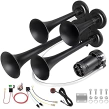 Truck Air Horn 180dB 4 Trumpet Horns Train Horn Kit for Truck 12V Super Loud with compressor Fits Car Pickup SUV RV Van