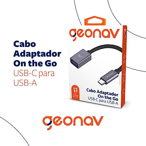 Geonav Adaptador USB-C (tipo C) macho para USB 3.1 fêmea, com função OTG (On the Go) permite conexõe