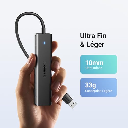 UGREEN Hub USB avec 4 Ports USB 3.0 Ultra Fin Multiport USB pour PC (15cm) – vue 7