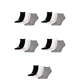 PUMA 15 Paar Sneaker Invisible Socken Gr. 35-49 Unisex für Damen Herren Füßlinge, Farbe:882 - grey/white/black, Socken & Strümpfe:47-49