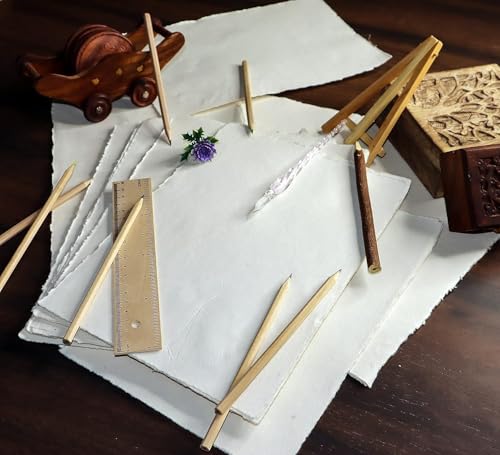 Papel Aquarela - Papel Aquarela Arte Mista - 150 GSM Grosso Deckle Edge Papel Artesanal Algodão Virg