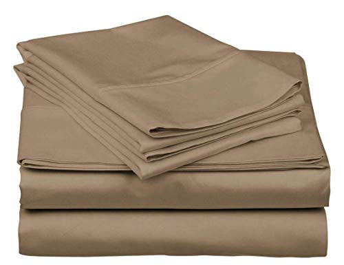 British Choice Linen Funda nórdica y fundas de almohada, de algodón egipcio de 650 hilos de satén, Taupe Solid, Emperor
