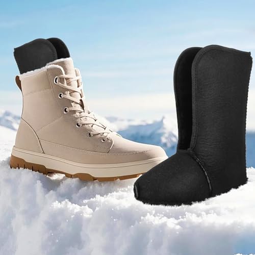 Abaodam Winter Waterproof Boot Liners for Men and Women Insulated Thermal Fleece Socks for Hunting Fishing Hiking Warm Boot Covers for Cold Weather Outdoor Activities - Thumbnail 7
