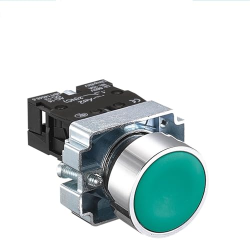Interruptor pulsador momentáneo 240V 3A redondo plano serie ZB2-BE101C verde NA