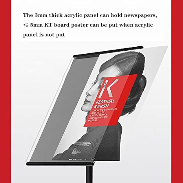 A4 Poster Menu Stand Vloerstaande Tekenhouder Voor Bewegwijzering, Verstelbare Hoek En Hoogte Teken Stand Poster, Menu, Advertenties, Verkoop, Bericht Display Stand Houder zwart