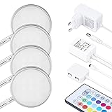 【16 Farben und 4 dynamische Spielmodi】RGB LED Vitrinenbeleuchtung, Mehrfarbig and dimmable. Controlled von IR Remote innerhalb von 8-10m.