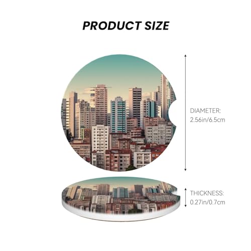 2 Pack Posavasos de Cerámica para Auto con Base de Corcho miniatura 3
