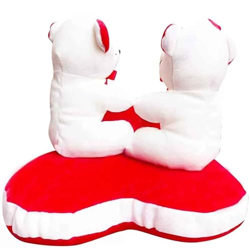 Image of DearJoy Teddy Couple Sitting On A Heart 30 cm