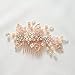 SWEETV Bridal Hair Comb Rhinestone Wedding Hair Accessories Pearl Hair Clip for Bride Bridesmaid, Rose Gold