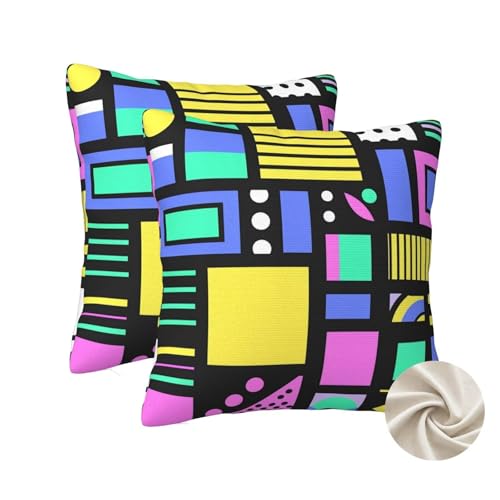Housse de coussin canapé 60x60 taies d'oreillers déco chambre géométrique - 2