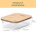 Prosumer's Choice Glass Containers with Bamboo Lids, 36oz - Set of 3 Stackable Food Storage with Wood Lids - Lunch Meal Prep Container Box - Made of Borosilicate Glass - with Silicone Ring