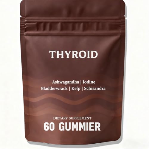 Hochornk Thyroid Gummies for Women with Selenium L-Tyrosine Ashwagandha Iodine Schisandra Support Overall Wellness Supports Resilience and Balance Throughout - 60 Gummies (1)