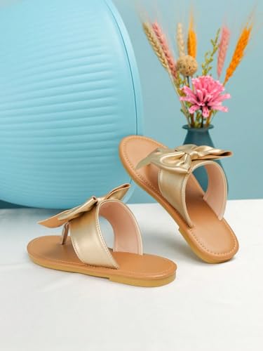 GORGLITTER Girl's Bow Flats Sandals Cute Flip Flops Dress Shoes4