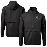 Cutter & Buck Men's Black Pittsburgh Steelers Charter Eco Recycled Anorak Half-Zip Jacket