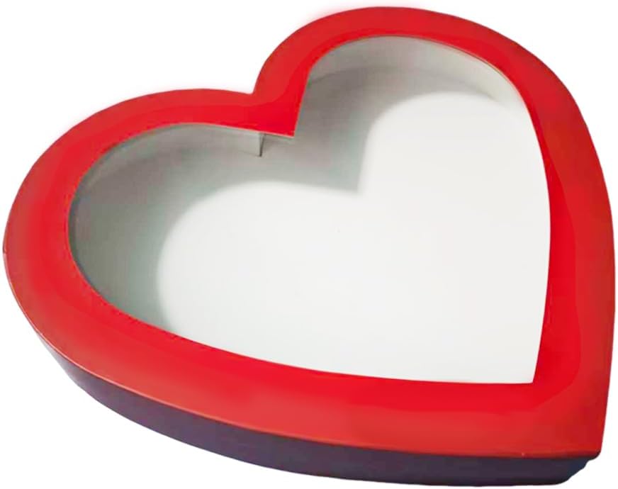 WENPACK 12inch Heart Shaped Gift Box With lid for Valentine's Day Charcuterie Sweet Food Birthday Treat (White1)