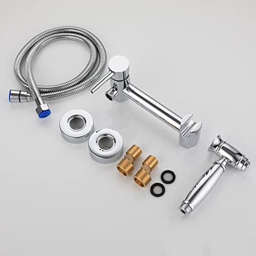 Mezclador de bidet empotrado fabricado en latón con acabado cromo espejo para WC 3